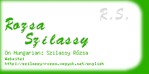 rozsa szilassy business card
