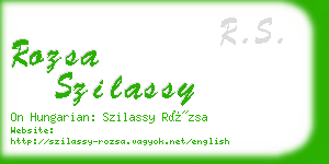 rozsa szilassy business card